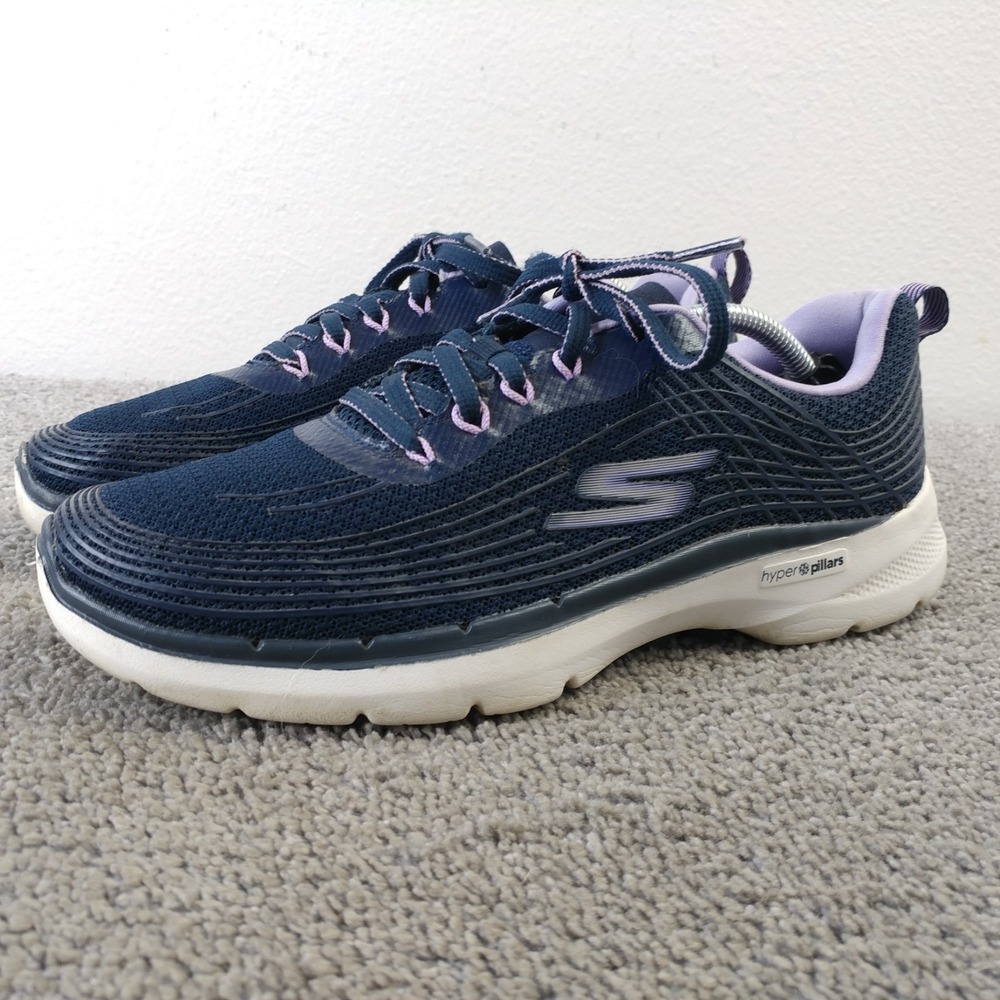 Skechers GOwalk 6 Womens Size 9 Walking Shoes Blue Stunning Glow 124554 Sneaker